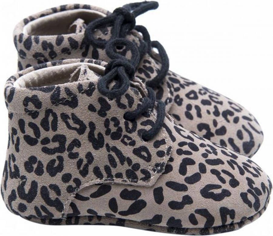 Mavies Classic Babyschoentjes Leopard Grey