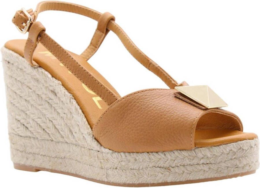 Maypol Stijlvolle Espadrille Sleehakken voor Vrouwen Brown Dames