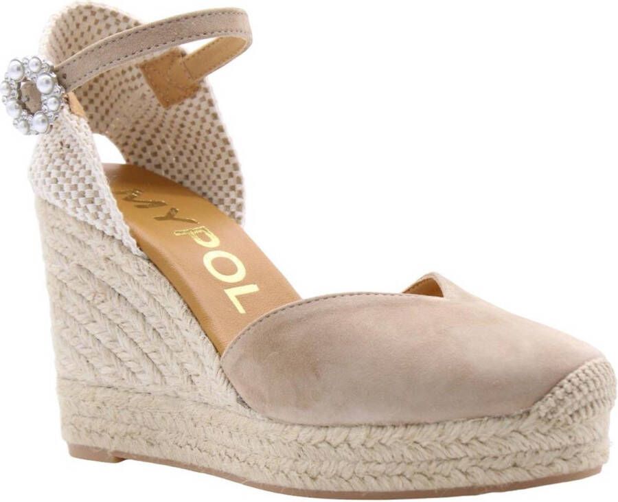 Maypol Elegant Wedge Espadrille Beige Dames