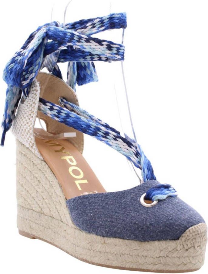 Maypol Stijlvolle Wedge Sandalen Blue Dames