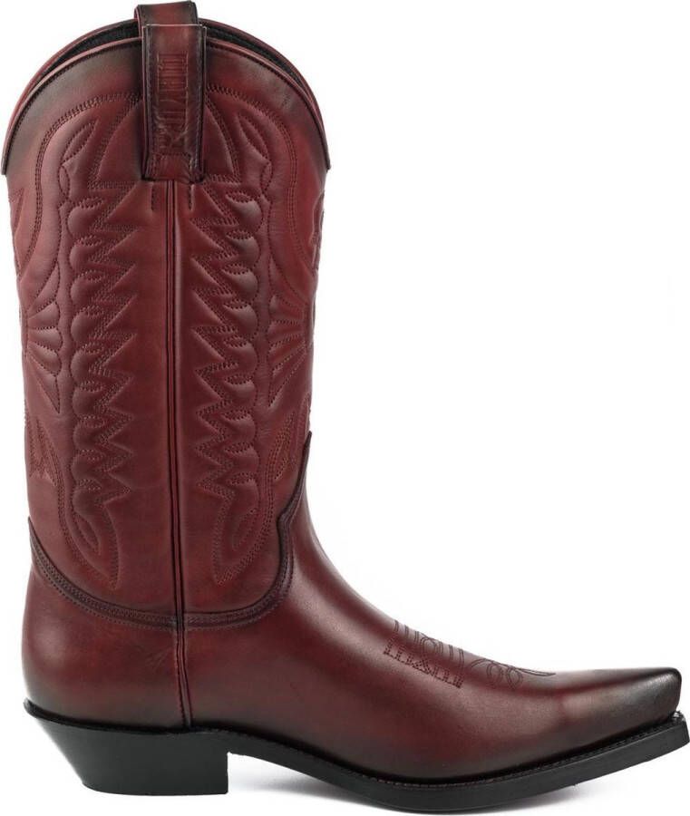 Mayura Boots 1920 Bordeaux Spitse Cow Western Line Dance Laarzen Schuine Hak Echt Leer