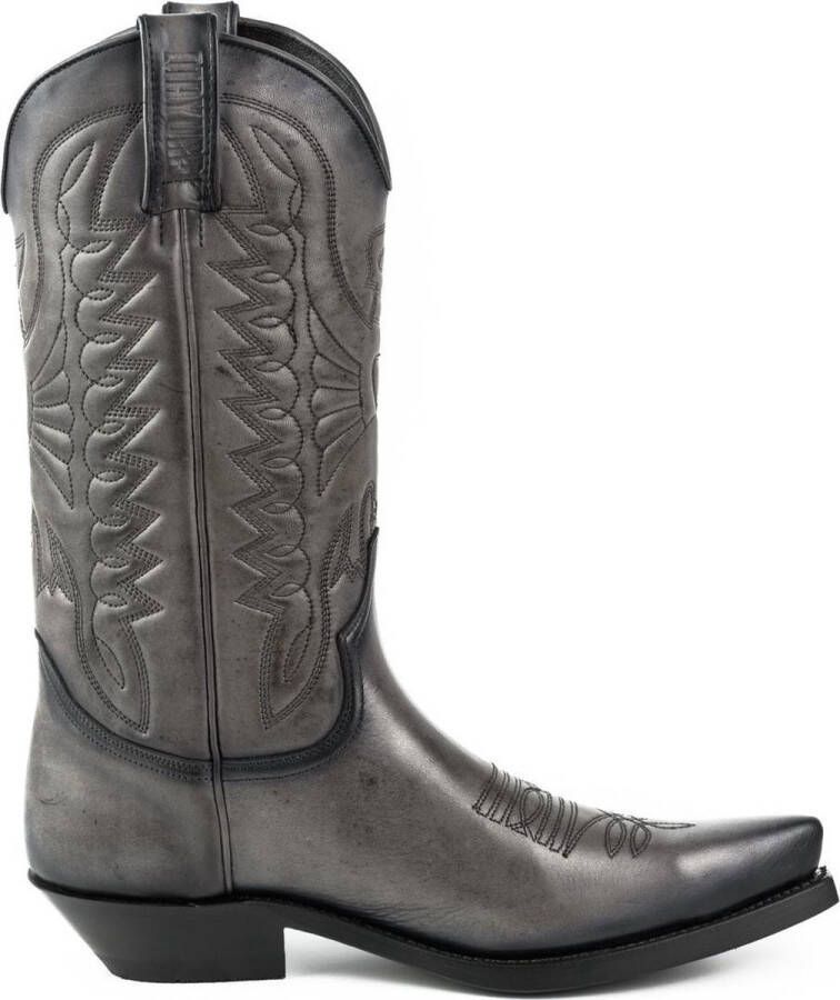 Mayura Boots 1920 Grijs Spitse Cow Western Line Dance Laarzen Schuine Hak Echt Leer