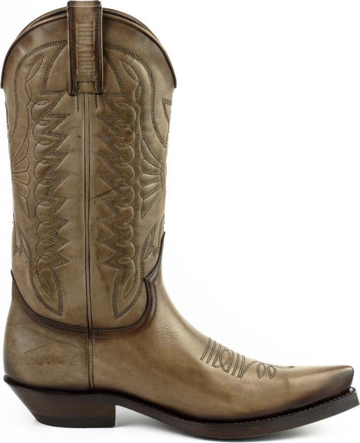 Mayura Boots 1920 Taupe Spitse Cow Western Line Dance Laarzen Schuine Hak Echt Leer