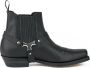 Mayura Boots 24 Zwart Cowboy Western Enkellaars Heren Vierkante Neus Sierspoor Elastiek Sluiting - Thumbnail 1