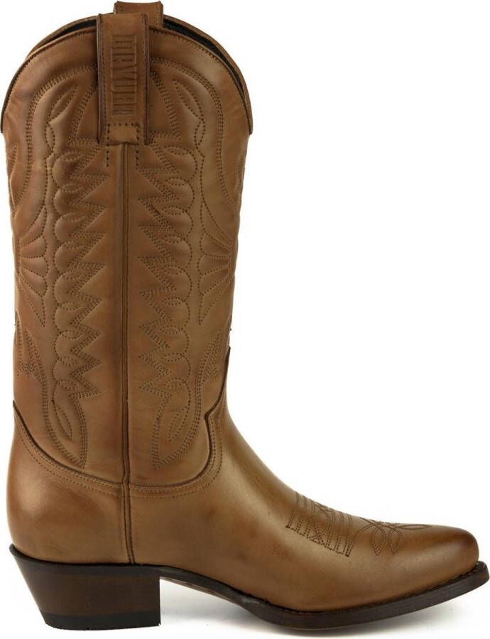 Mayura Boots Arpia 2534 Hazelnoot Bruin Dames Western Laarzen Sierstiksel Spitse Neus Schuine Hak Glad Leer