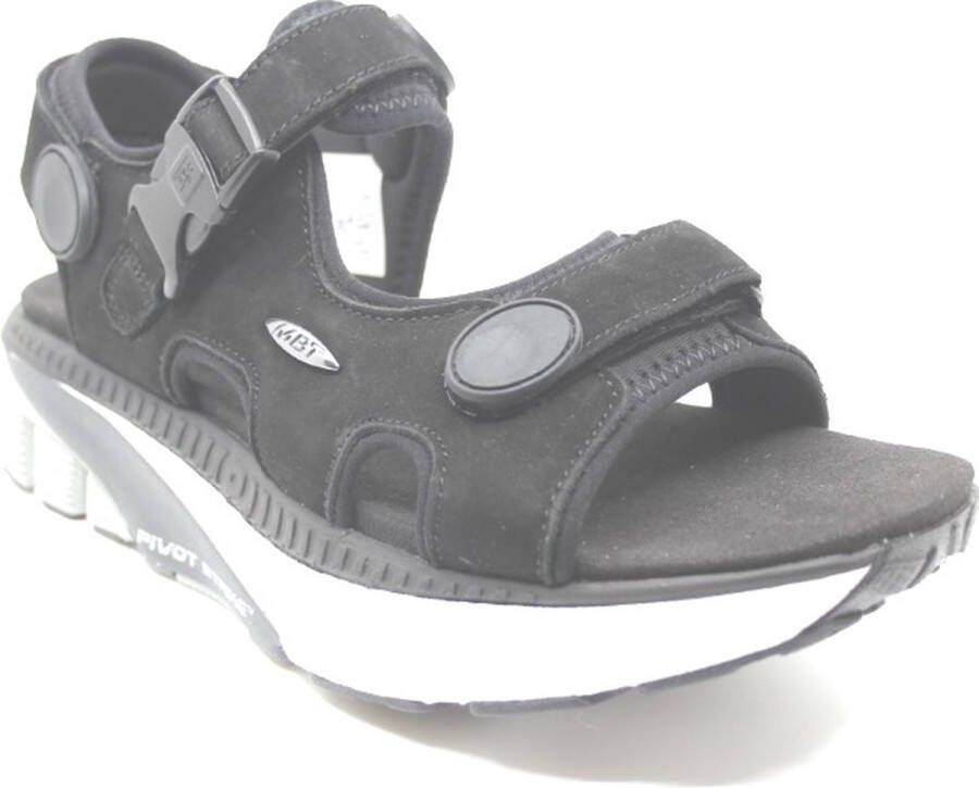 MBT MTR SANDAL W 702835-03U Zwarte dames sandalen met klittenbandsluiting in een dynamic uitvoering