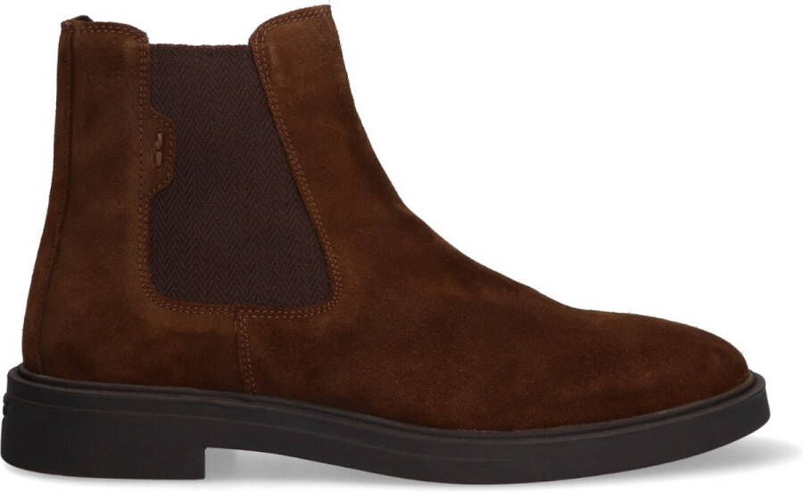 McGregor Heren Boots Bruin Chelsea Boots Suède Elastiek