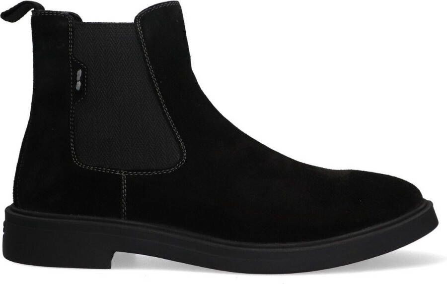 McGregor Heren Boots Zwart Chelsea Boots Suède Elastiek