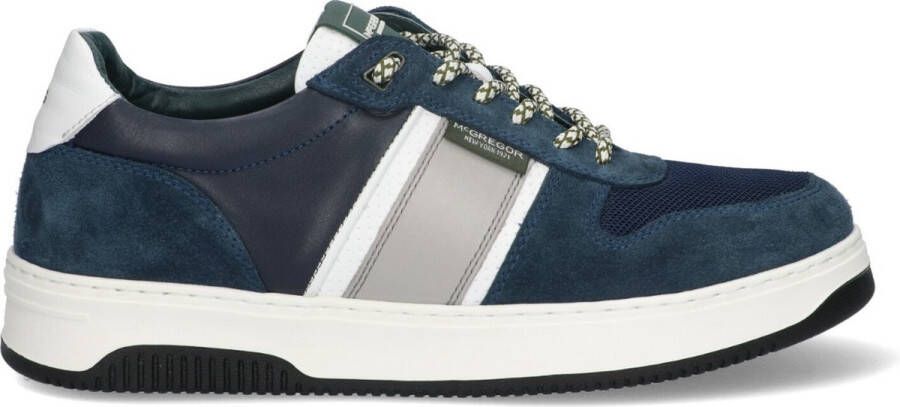 McGregor Heren Sneakers Blauw Lage Sneakers Leer Veters