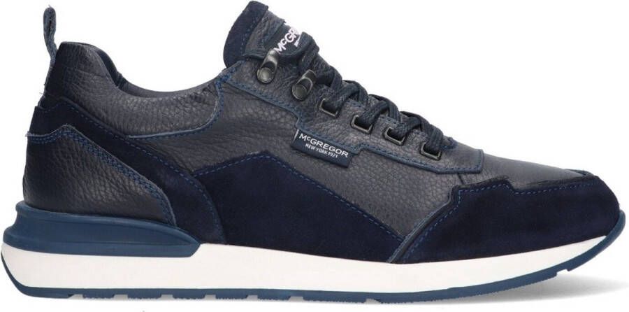 McGregor Heren Sneakers Blauw Lage Sneakers Leer Veters