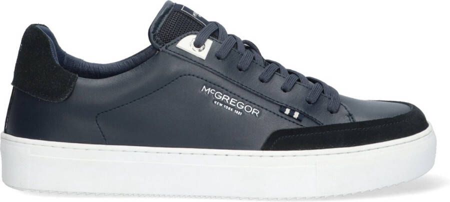 McGregor Heren Sneakers Blauw Lage Sneakers Leer Veters