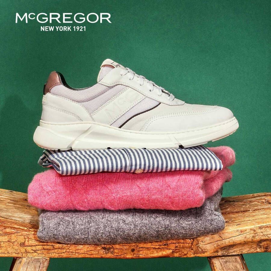 McGregor Heren Sneakers Wit Lage Sneakers Leer Veters