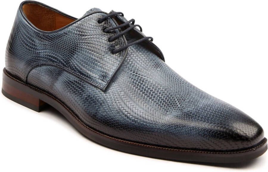 Melik Schoen Derby Monoti Print Blauw Heren Nette schoenen