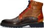 Melvin & Hamilton Mannen Leren Slangenprint Veterboots Laarzen Herenschoenen Trevor 25 Cognac - Thumbnail 1