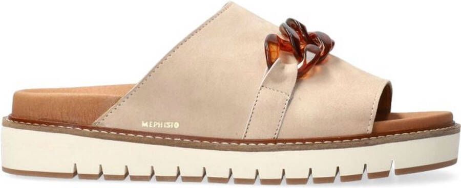 Mephisto Comfortabele dames slippers met stijlvolle versiering Beige Dames