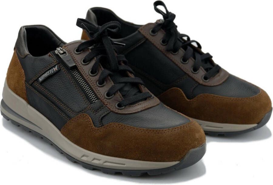 Mephisto Handgemaakte Bradley Sneaker met Soft-Air Middenzool Black Heren