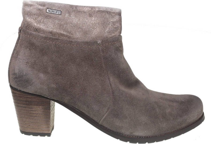 Mephisto Taupe dames enkellaars met metalen afwerking Gray Dames