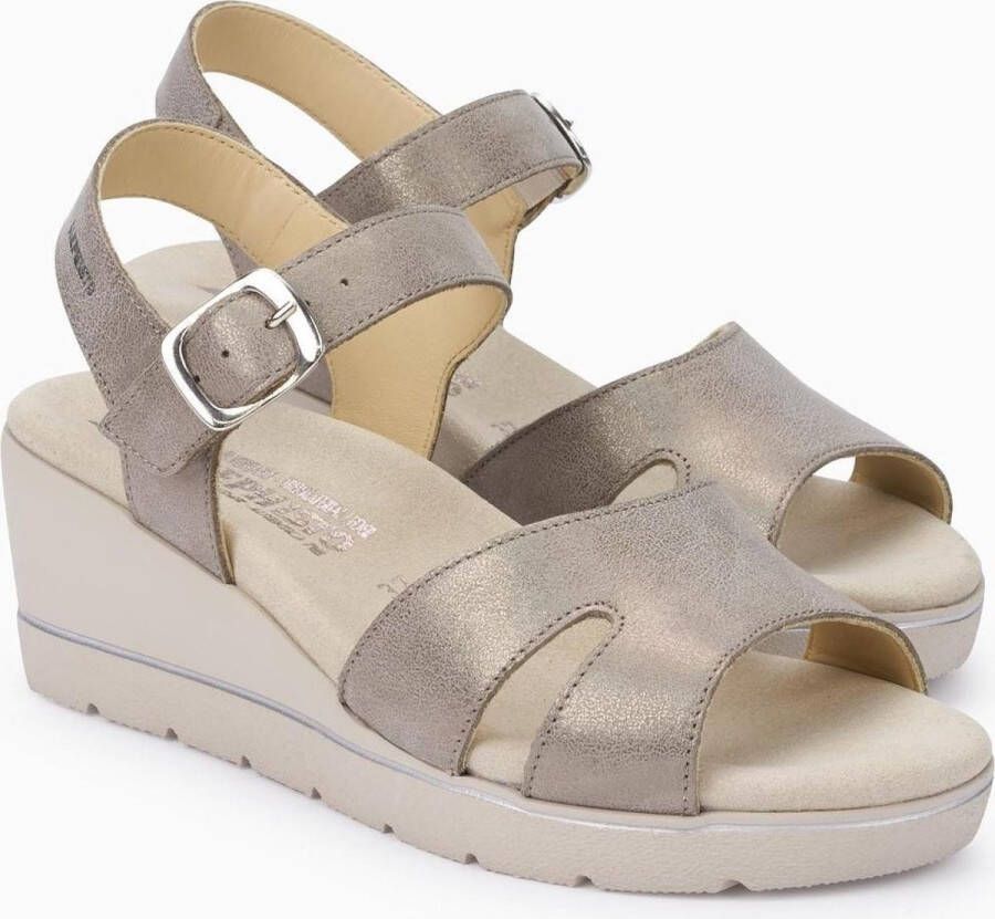 Mephisto Elisabeth Damessandaal Taupe Leer Beige Dames - Foto 1