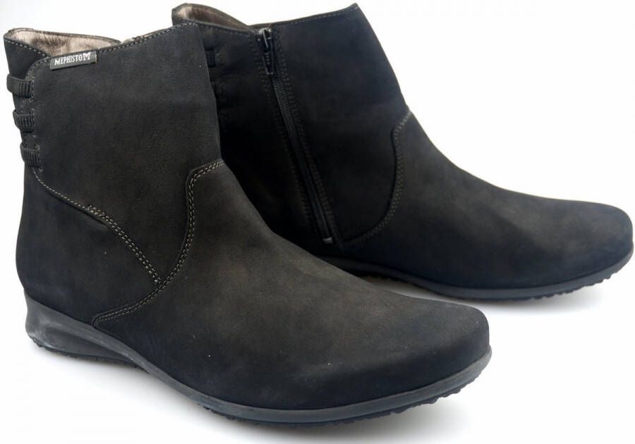 Mephisto Zwarte Nubuck Enkellaars voor Dames Black Dames