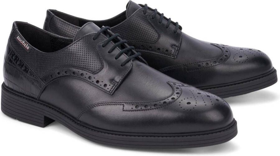 Mephisto Fernand zwarte leren veterschoen Black Heren