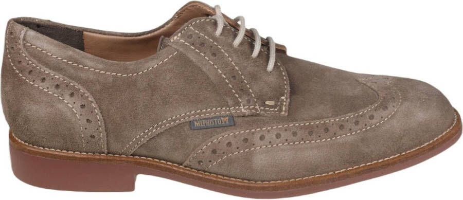 Mephisto Donker Taupe Suède Veterschoen Beige Heren