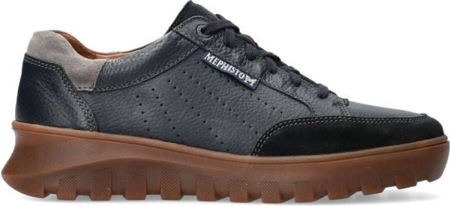 Mephisto Blauwe vetersneaker voor heren Blue Heren