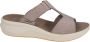 Mephisto Nubuck Slip-On Ballerina Taupe Beige Dames - Thumbnail 1