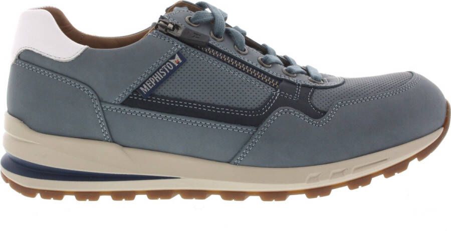 Mephisto Heren Veterschoenen Bradley Sea Blue Lichtblauw ½ - Foto 1