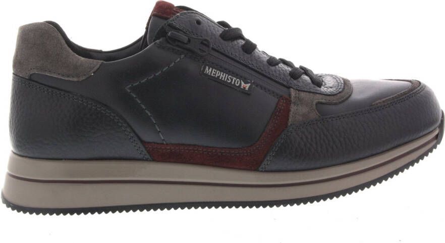 Mephisto Sneaker Gilford Zwart Grijs Bordeaux Combi