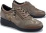 Mephisto Dames Donker Taupe Leren Suède Sneaker Beige Dames - Thumbnail 1