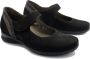 Mephisto Zwarte Nubuck Ballerina met Klittenband Black Dames - Thumbnail 1