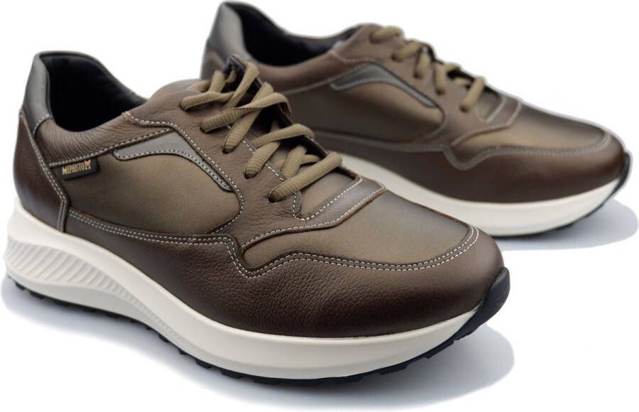 Mephisto Bronzen Leren Dames Sneaker Brown Dames