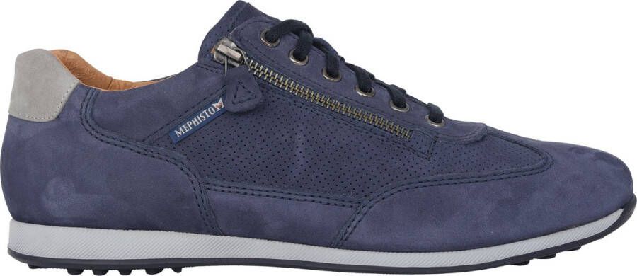 Mephisto Blauwe leren herensneaker Blue Heren