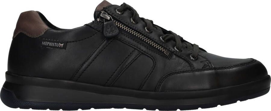 Mephisto Zwarte Leren Sneaker Lisandro Comfortabel Stijlvol Black