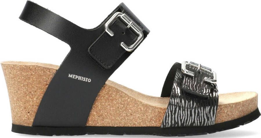 Mephisto Comfortabele Sleehak Sandaal Black Dames