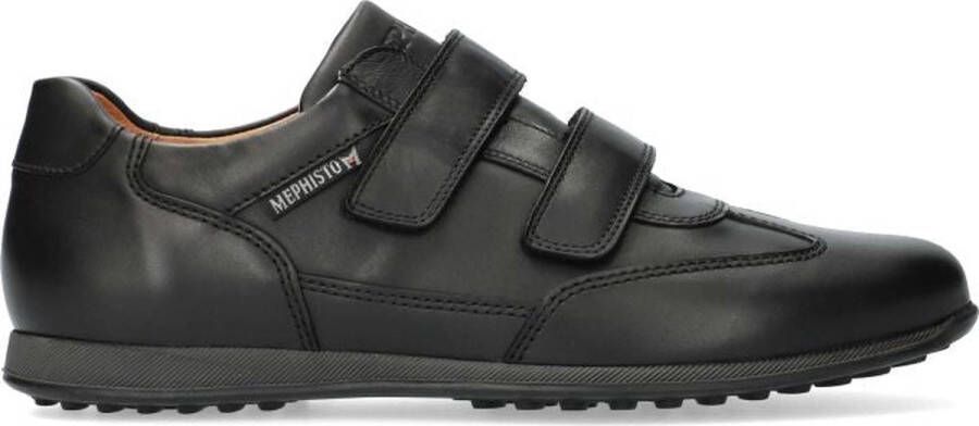 Mephisto Zwarte Leren Klittenbandschoenen voor Heren Black Heren