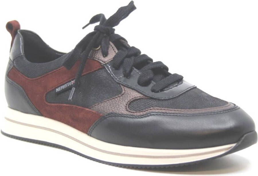 Mephisto Lydie Zwart-Bordo Sneaker