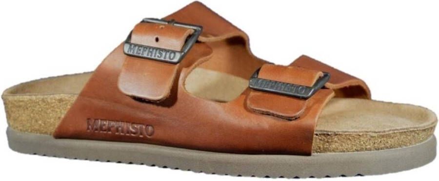 Mephisto NERIO SCRATCH Volwassenen Heren slippers Kleur: Cognac