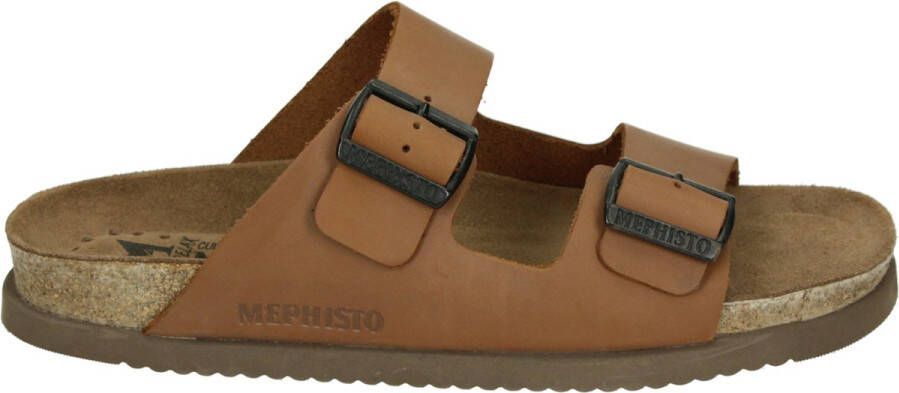 Mephisto NERIO SCRATCH Volwassenen Heren slippers Kleur: Cognac