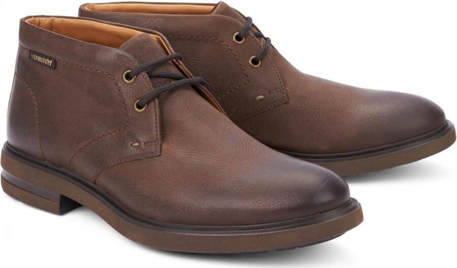 Mephisto OWEN nubuck lederen heren enkellaars donkerbruin