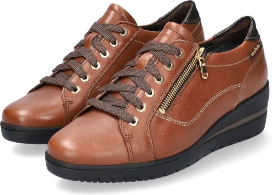 Mephisto Patsy Dames Sneaker Bruin Leer Brede Pasvorm Brown Dames