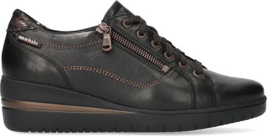 Mephisto Patsy Dames Sneaker Zwart Leer Brede Pasvorm Black Dames