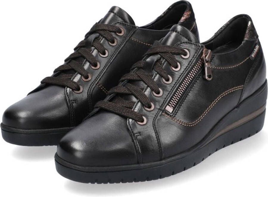 Mephisto Patsy Dames Sneaker Zwart Leer Brede Pasvorm Black Dames