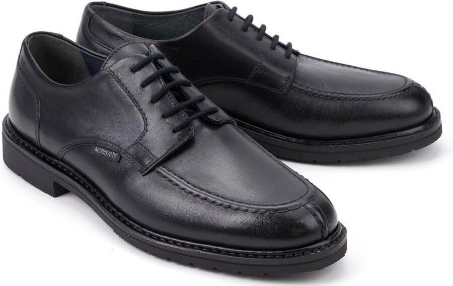 Mephisto Handgemaakte Zwarte Veterschoen voor Heren Black Heren