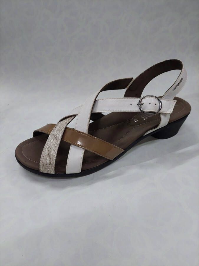 Mephisto PRIMA sandalen met hak wit bruin - Foto 1