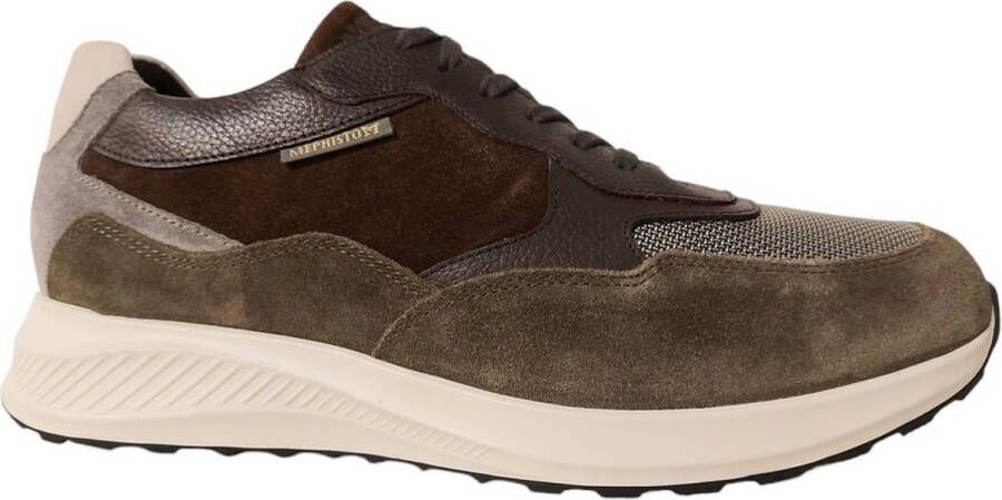 Mephisto Sneaker Driss Khaki Bruin Grijs Combi