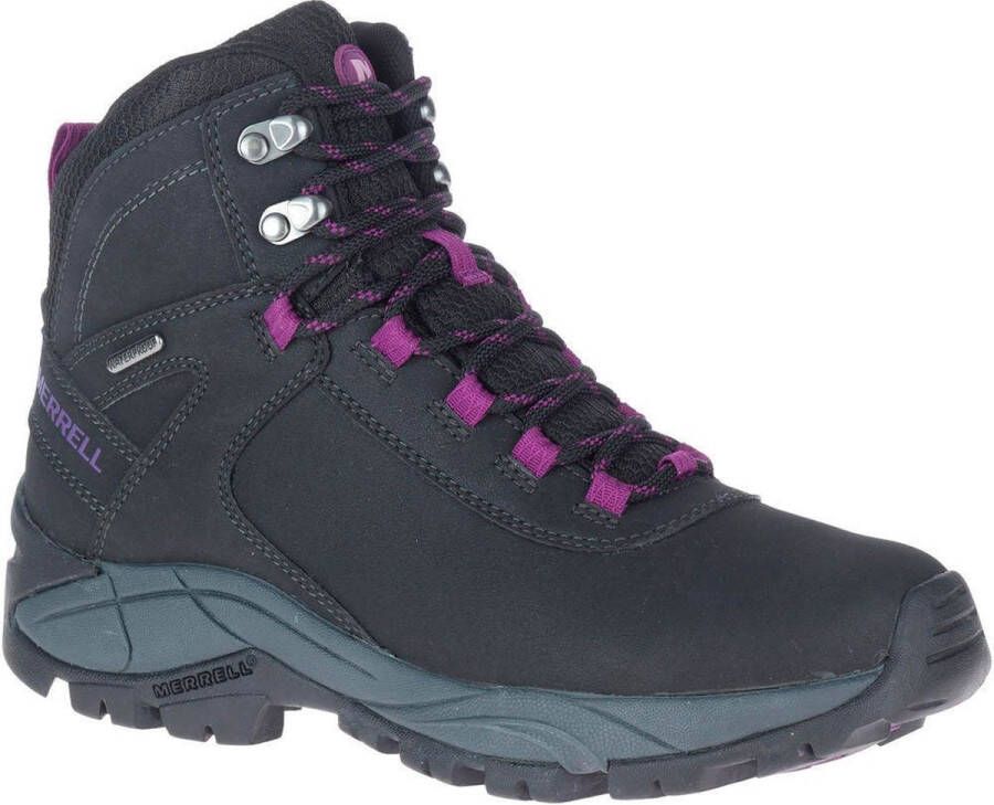 Merrell vego mid leather waterproof wandelschoenen zwart paars dames