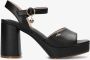 Mexx Zwarte Leren Sandalen Lauren Black Dames - Thumbnail 2