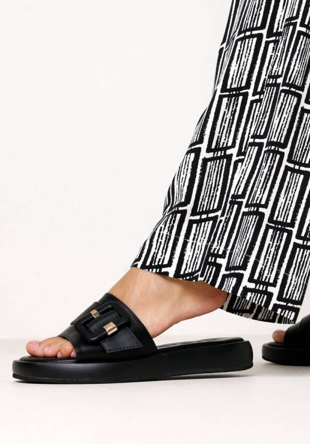 Mexx Zwarte Leren Look Slipper LIV Black Dames - Foto 2