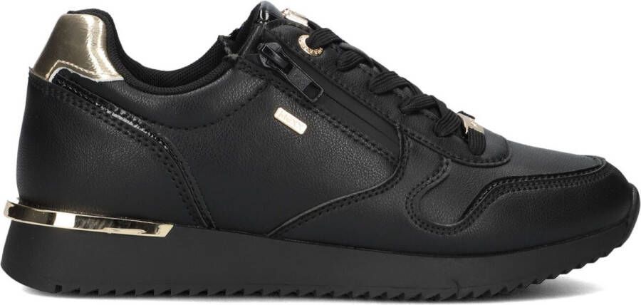 Mexx Zwarte Lage Sneakers met Gouden Accenten Black Dames